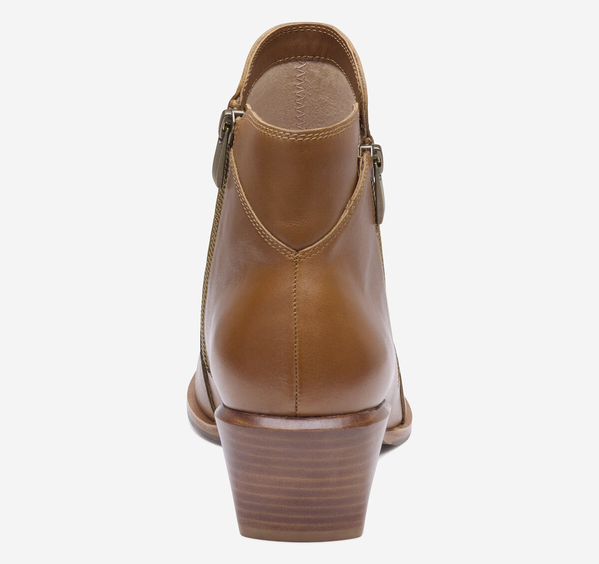 Kalista Double-Zip Bootie - Cognac Calfskin