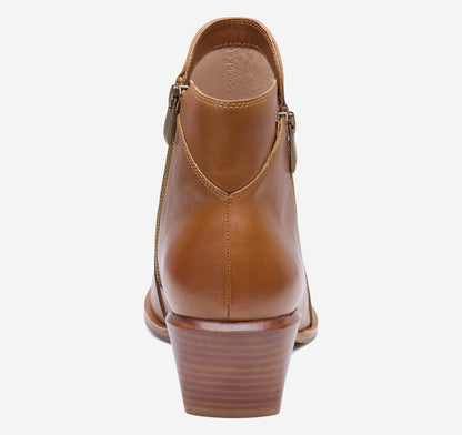 Kalista Double-Zip Bootie - Cognac Calfskin