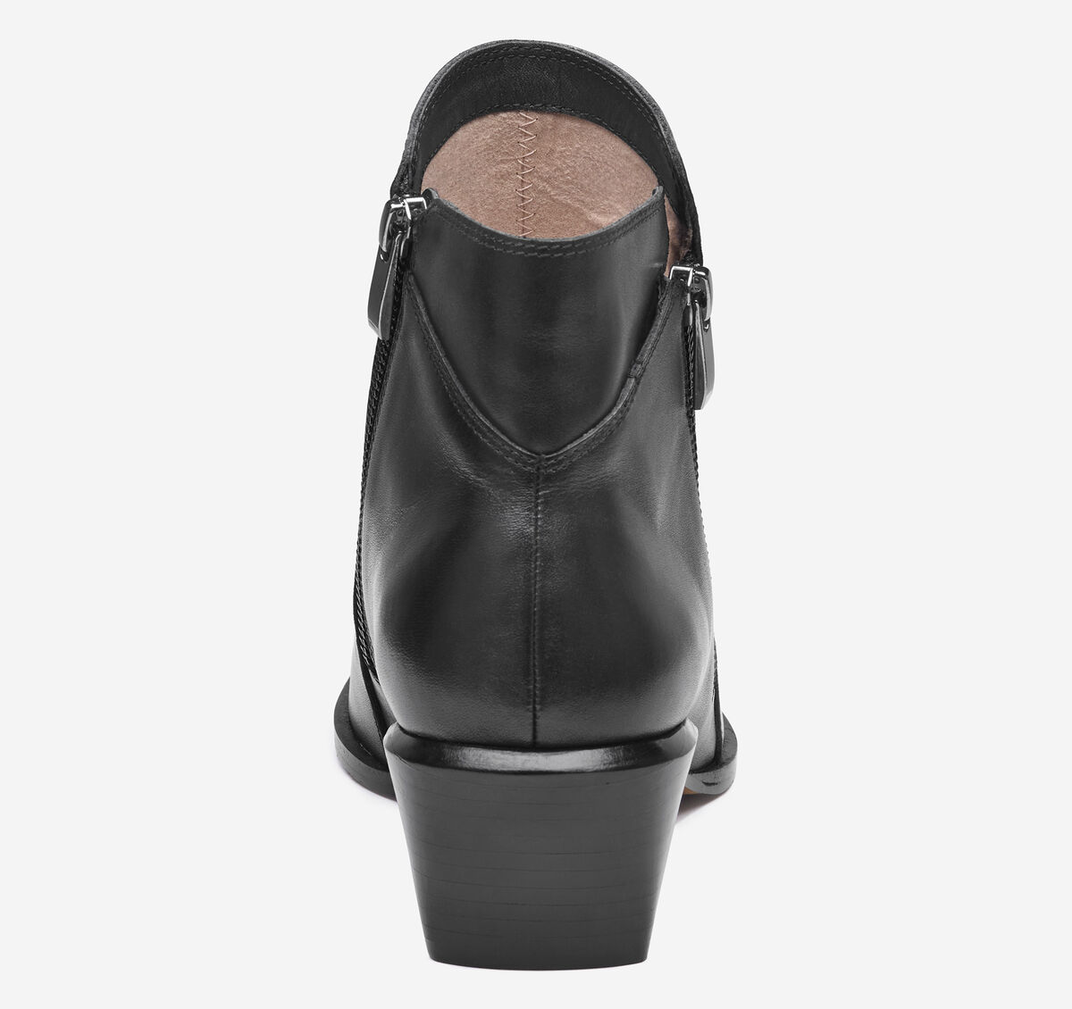 Kalista Double-Zip Bootie - Black Calfskin
