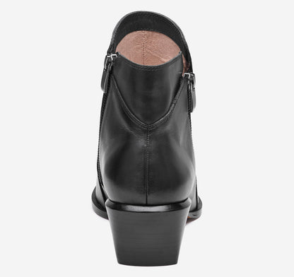 Kalista Double-Zip Bootie - Black Calfskin