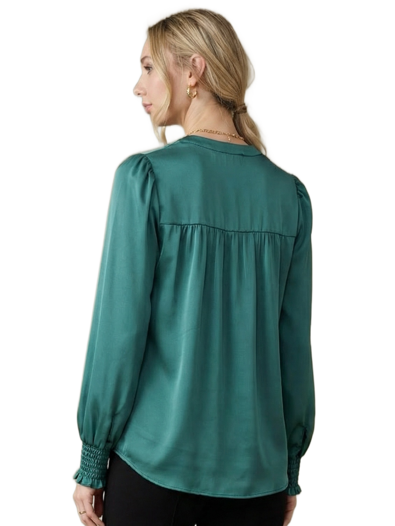 V-Neck Blouse - Teal