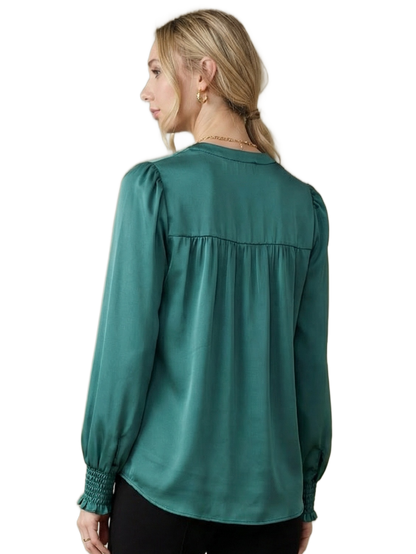 V-Neck Blouse - Teal