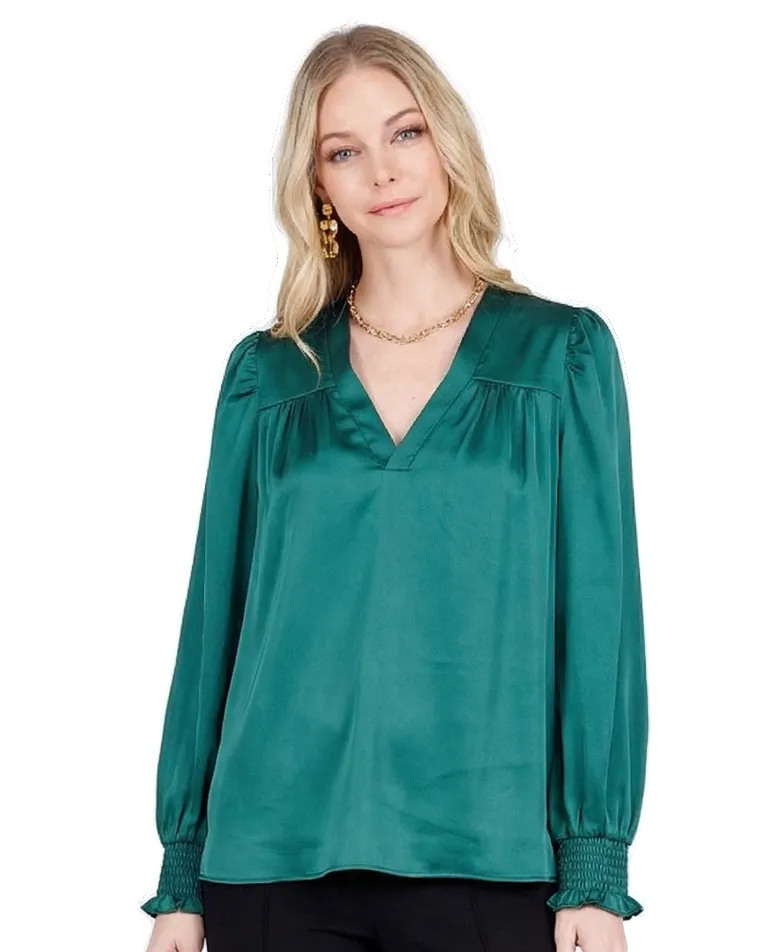 V-Neck Blouse - Teal