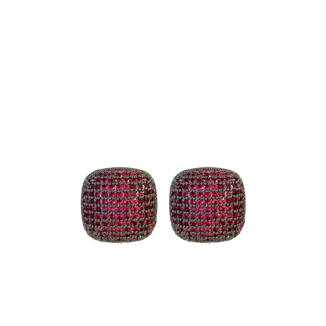 Soiree Studs featuring radiant sparkling stones in a classic cushion shape, Women's Jewelry HCO