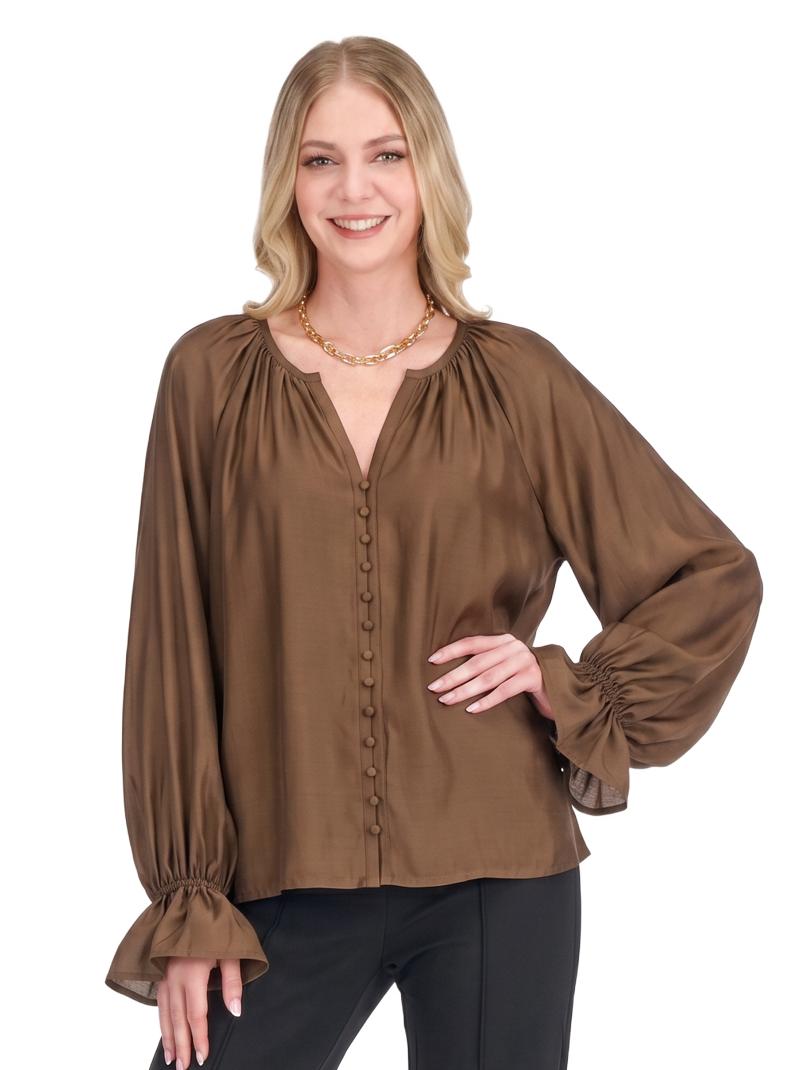 Trimmed Peasant Top - Coco