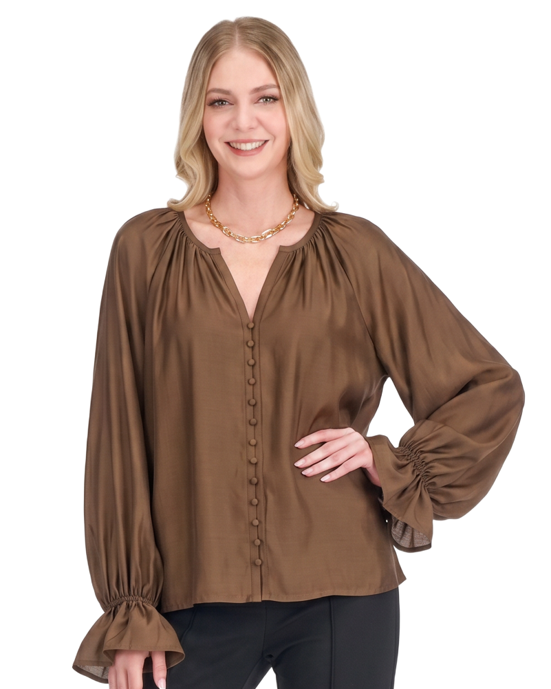Trimmed Peasant Top - Coco