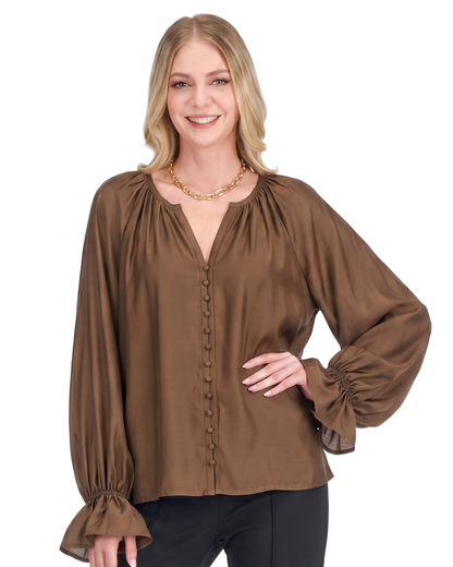 Trimmed Peasant Top - Coco