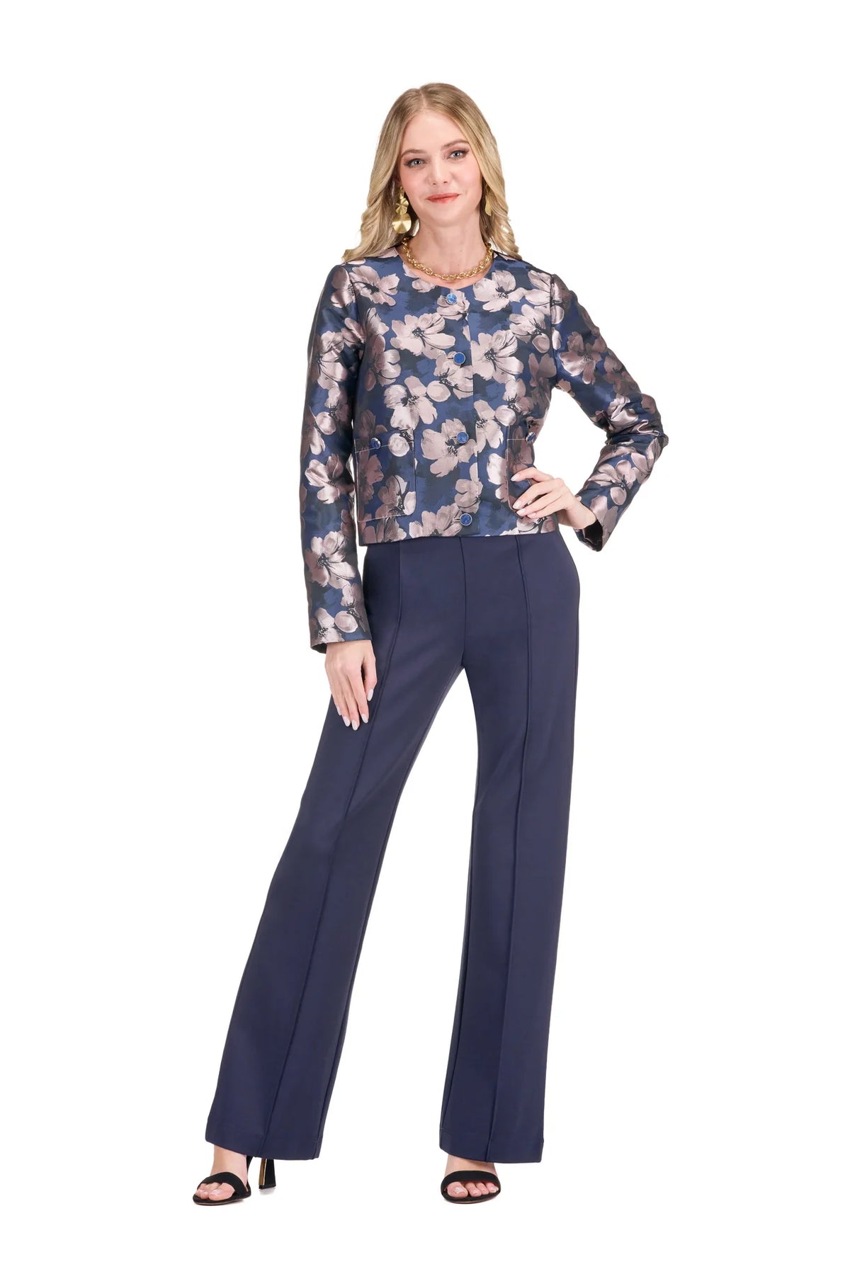 Pocket Buttons Crop Jacket - Soft Magnolia