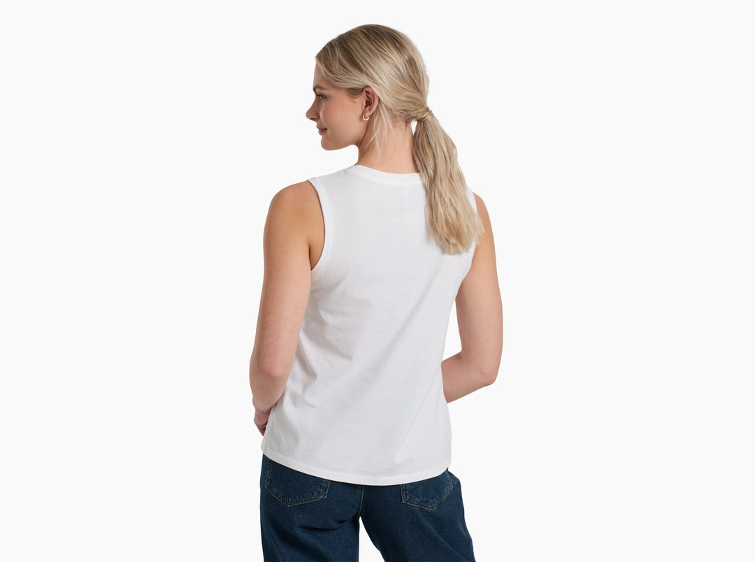 Vega Tank - White breathable organic cotton tank with relaxed fit by KUHL, Fredericksburg boutique