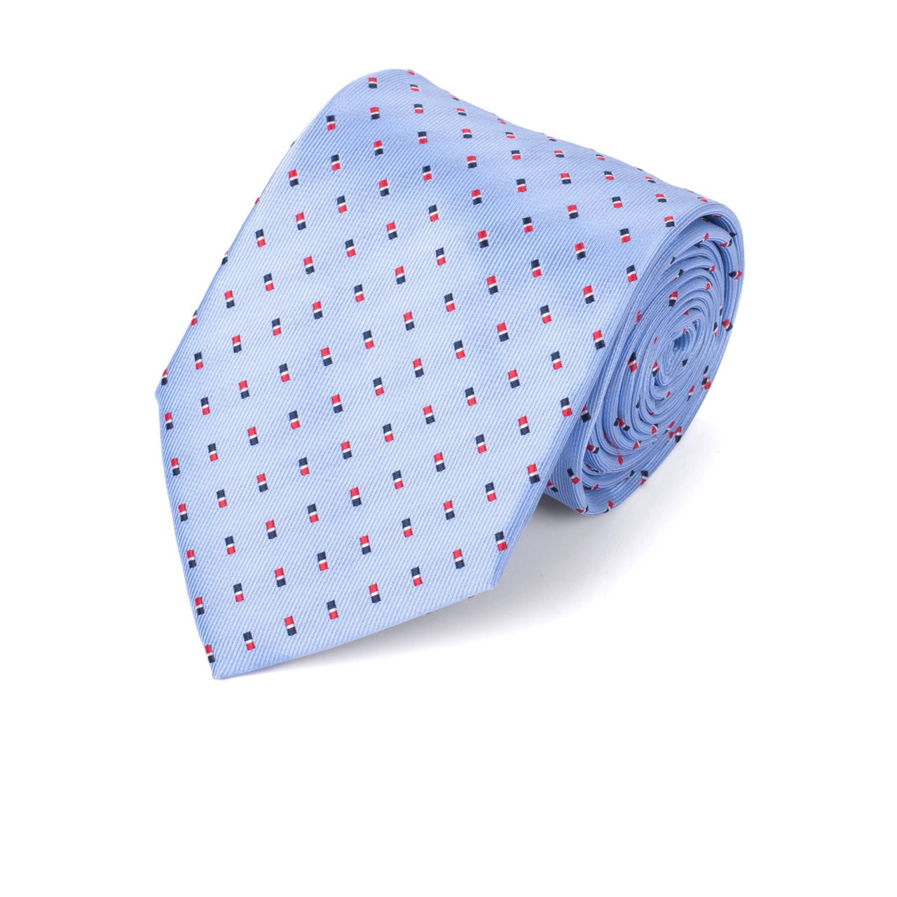 Men's Tie 5981 in light blue microfiber with geometric dots pattern by SELINI NEW YORK HCO Ties