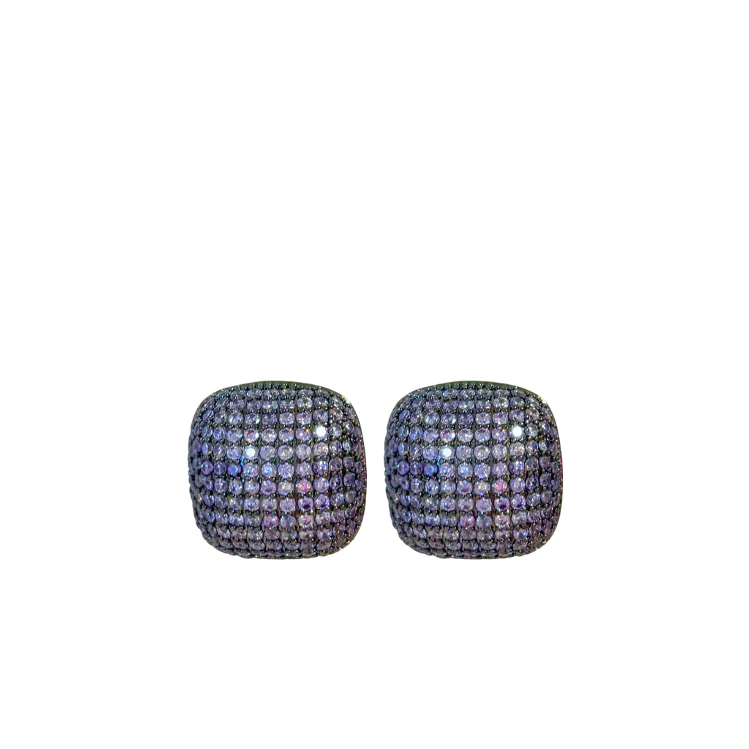 Soiree Studs featuring radiant sparkling stones in a classic cushion shape, Women's Jewelry HCO