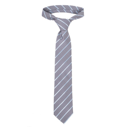 Men's Tie 5979 in microfiber with checkered and striped pattern by SELINI NEW YORK HCO Ties