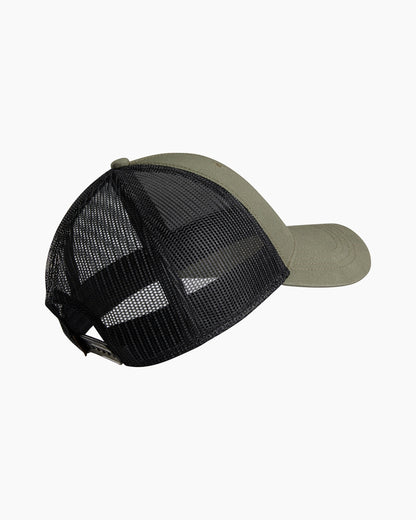 Kuhl Trucker - Olive men's trucker hat with black stretch mesh back and snapback, curated Fredericksburg Texas