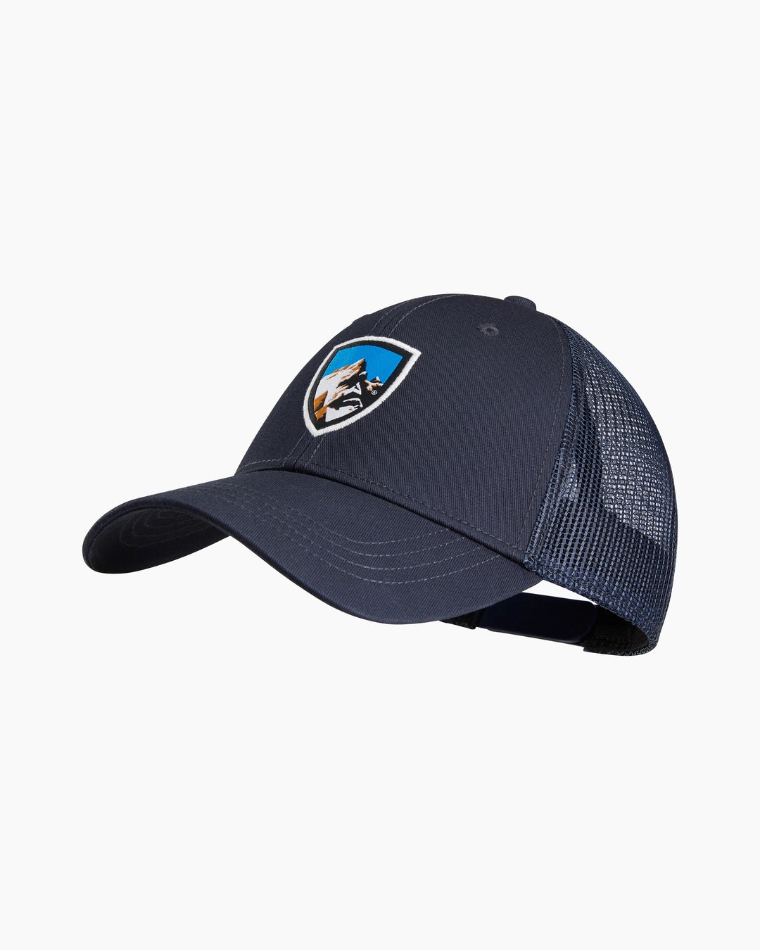 Kuhl Trucker - Pirate Blue with stretch mesh back and snapback, curated Fredericksburg Texas