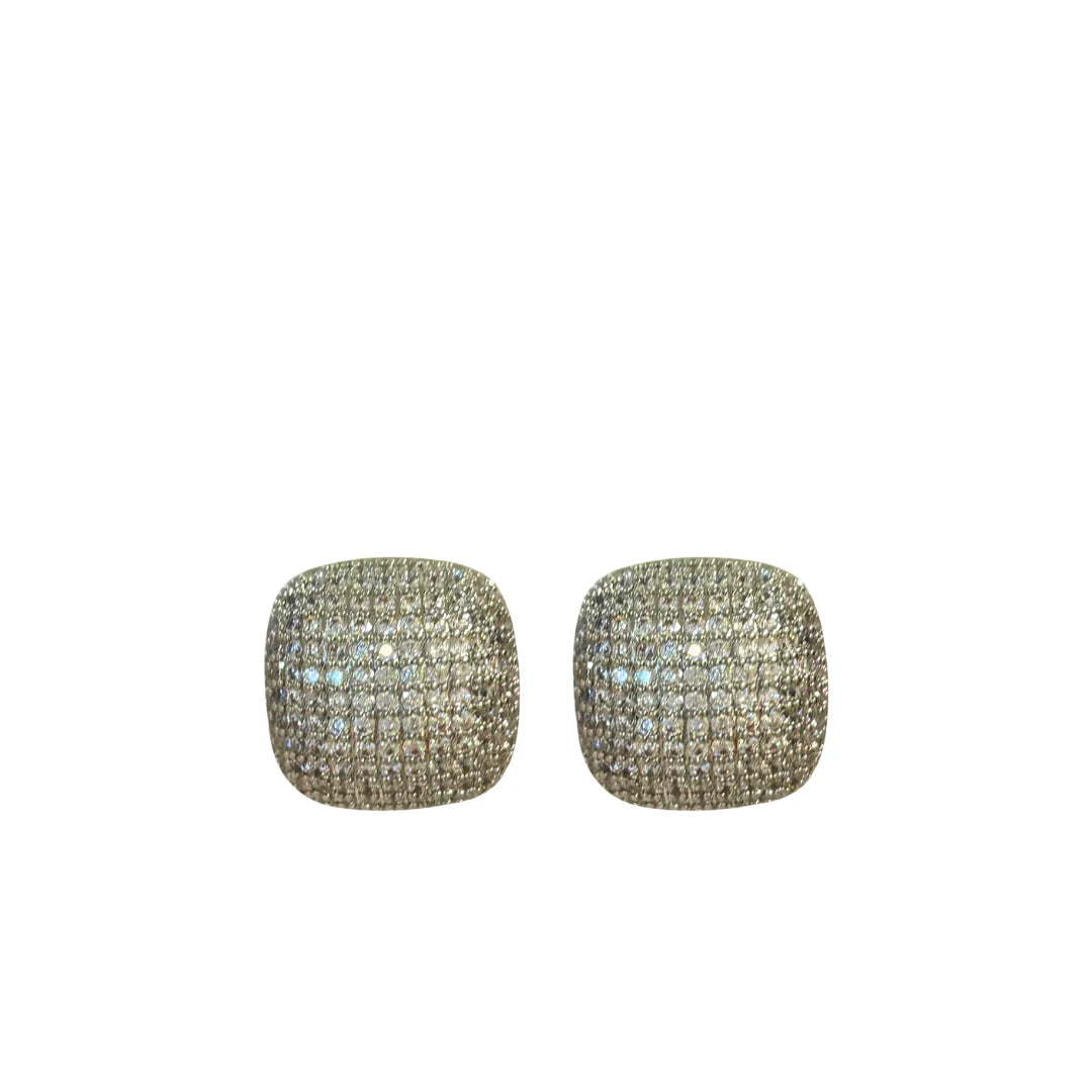 Soiree Studs featuring radiant sparkling stones in a classic cushion shape, Women's Jewelry HCO