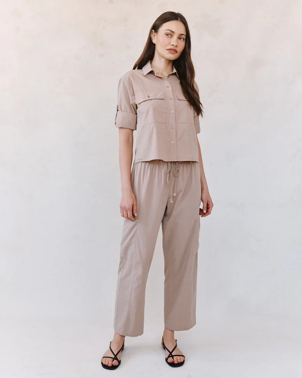Long Sleeve Crop Utility Shirt