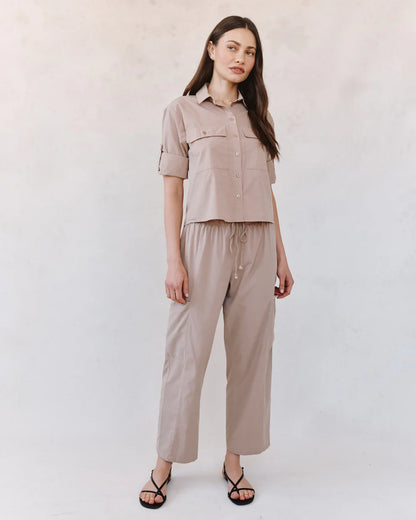Long Sleeve Crop Utility Shirt