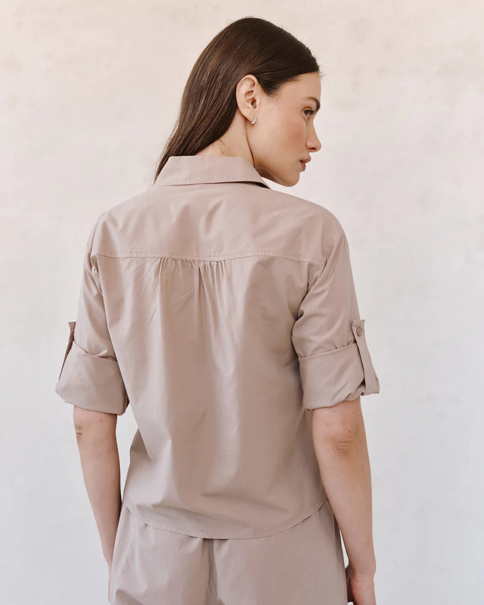 Long Sleeve Crop Utility Shirt