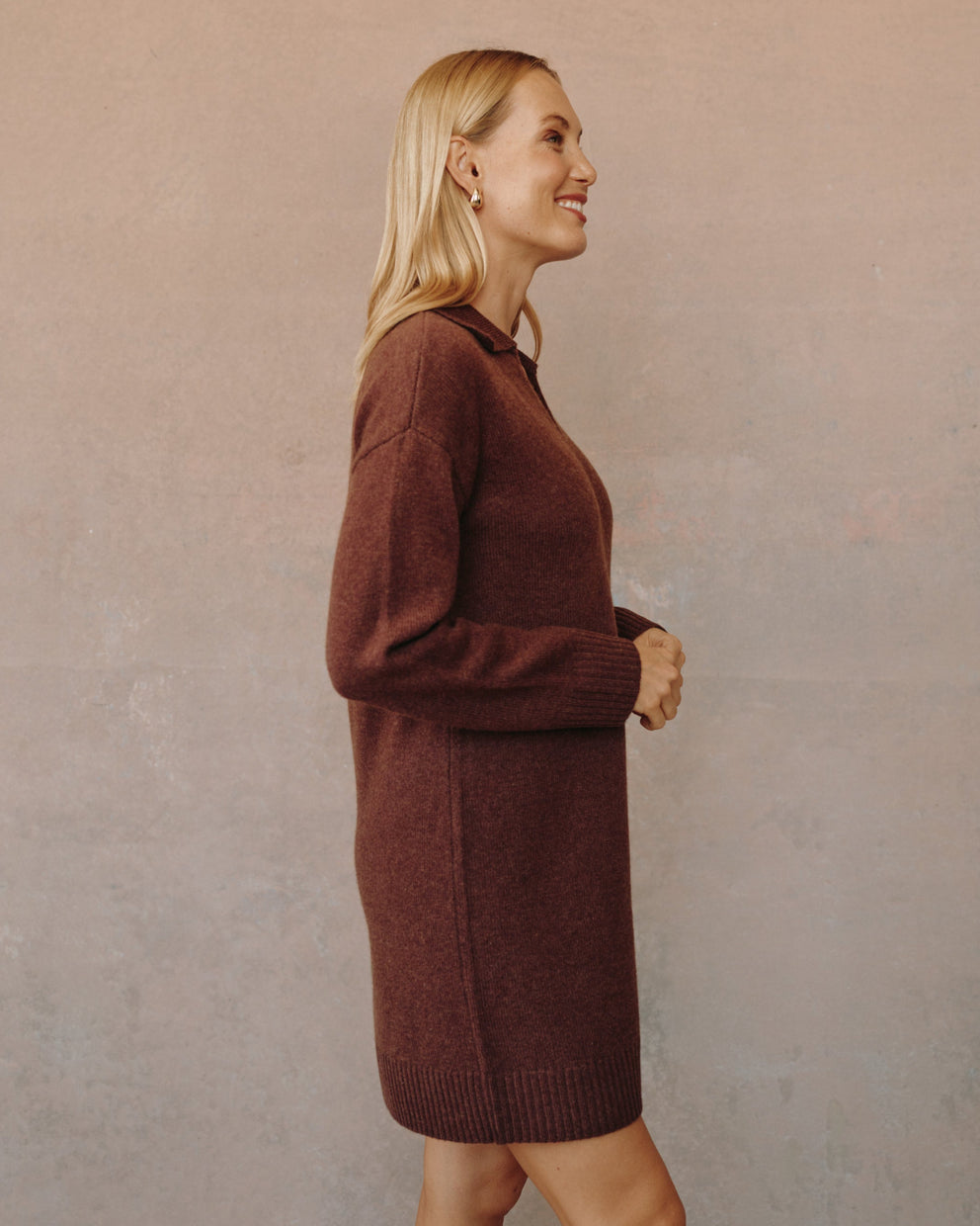 Collared Pullover Sweater Dress