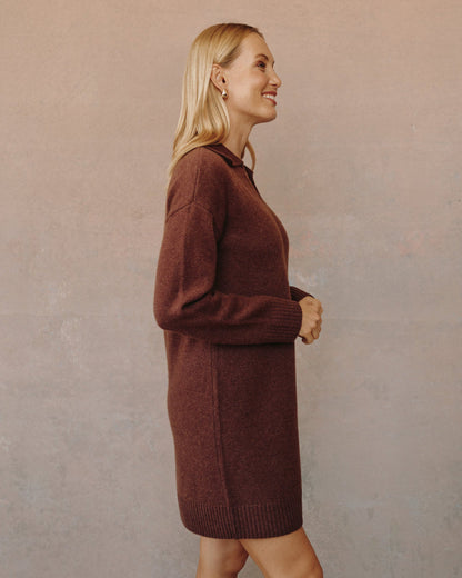 Collared Pullover Sweater Dress