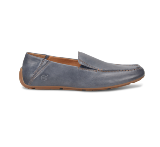 Marcel - Navy men's loafer in soft leather with flexible fit, by BORN from HCO collection