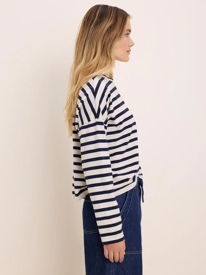 Soft Stripe Tee in navy and white striped pattern by NIC AND ZOE, Women's Long Sleeve Shirts