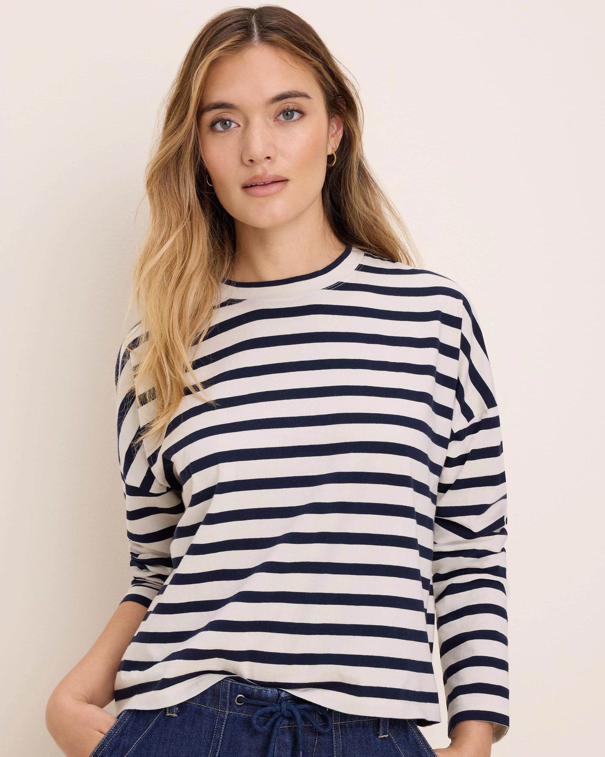 Soft Stripe Tee in striped pattern by NIC AND ZOE, Women's Long Sleeve Shirts collection