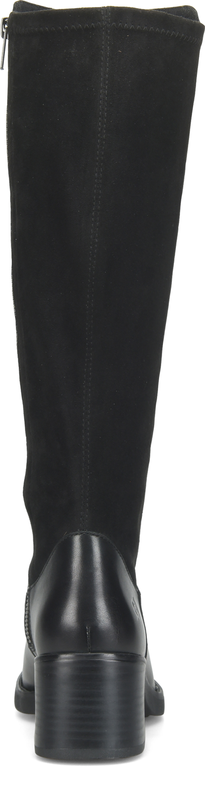 Violette - Black women's tall mixed-material boot from BORN
