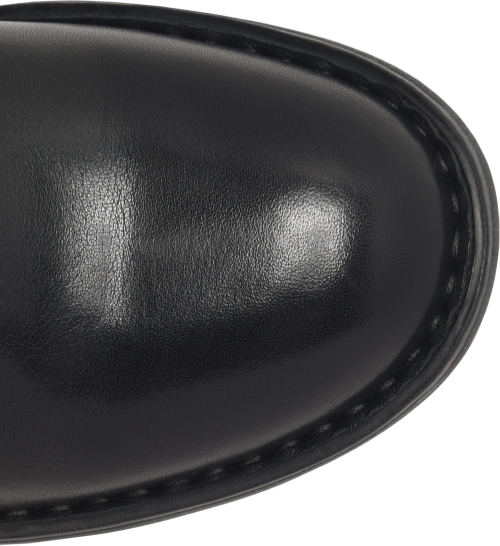 Violette - Black tall women's boot toe in black leather by BORN