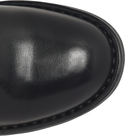 Violette - Black tall women's boot toe in black leather by BORN