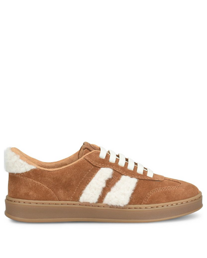 Amari Shearling - Tan BORN women's tan suede shearling sneaker