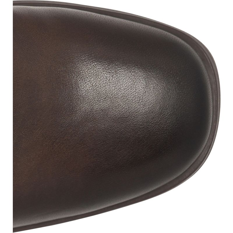Lisbet - Chocolate Brown BORN leather bootie rounded toe detail