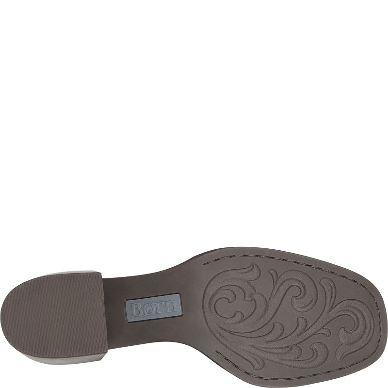 Lisbet - Chocolate Brown BORN women's brown boot outsole with embossed tread