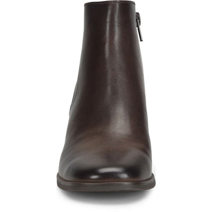 Lisbet - Chocolate Brown BORN women's leather ankle bootie with rounded toe