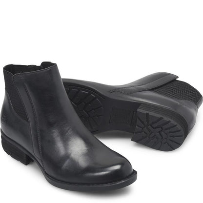 Kendyl - Black BORN women's black Chelsea ankle boots with elastic panels