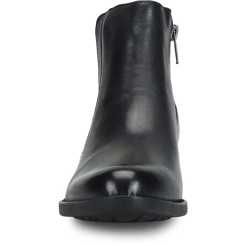 Kendyl - Black BORN women's black leather Chelsea boot front-facing