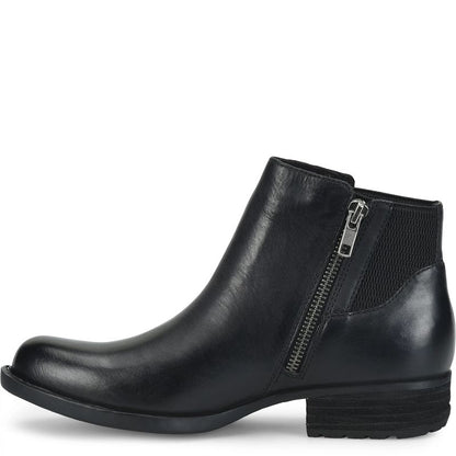 Kendyl - Black BORN women's black leather Chelsea boot with side zipper