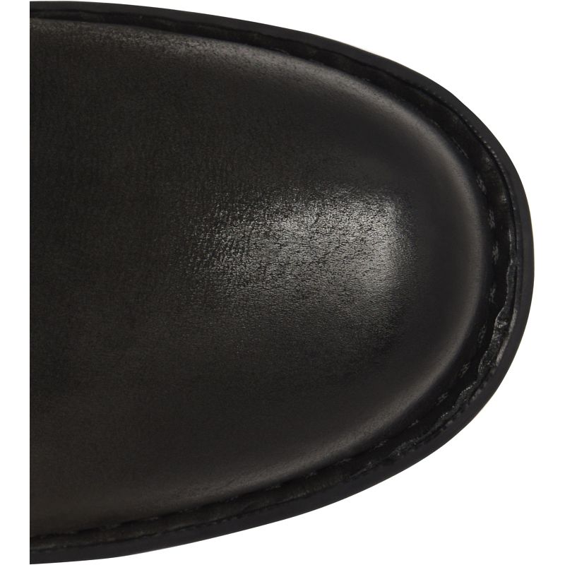 Mercado - Black BORN women's black leather ankle boot rounded toe detail