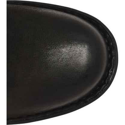 Mercado - Black BORN women's black leather ankle boot rounded toe detail