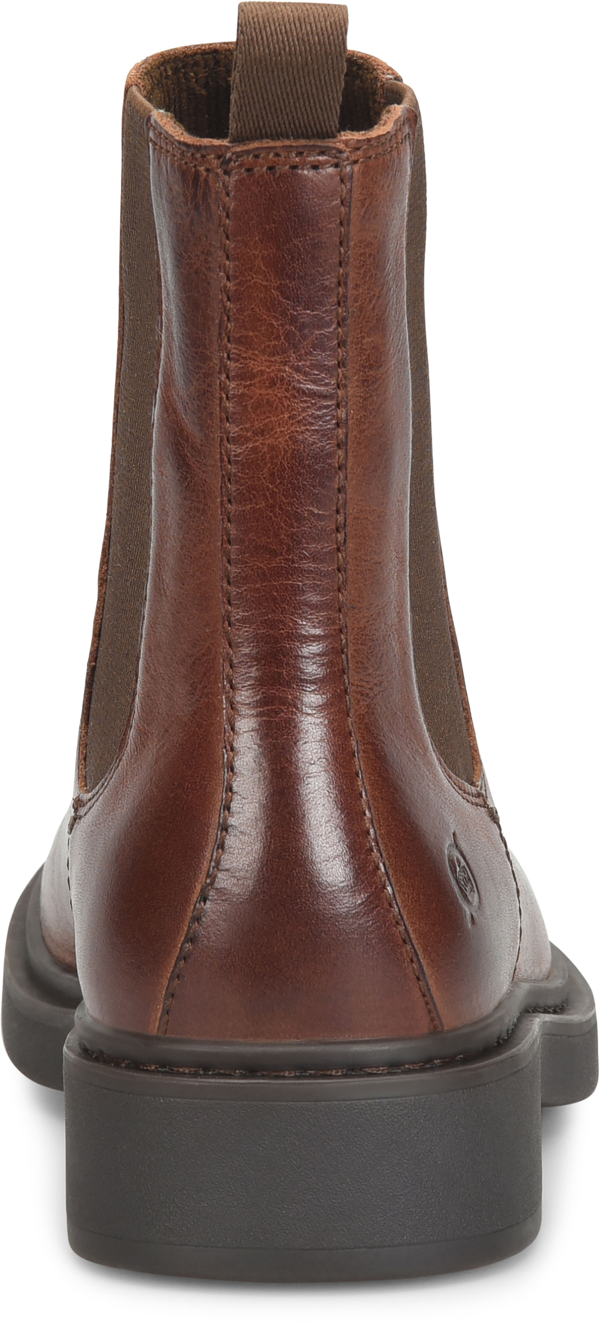 Britte - Brown by BORN in brown leather Chelsea boot with pull tab