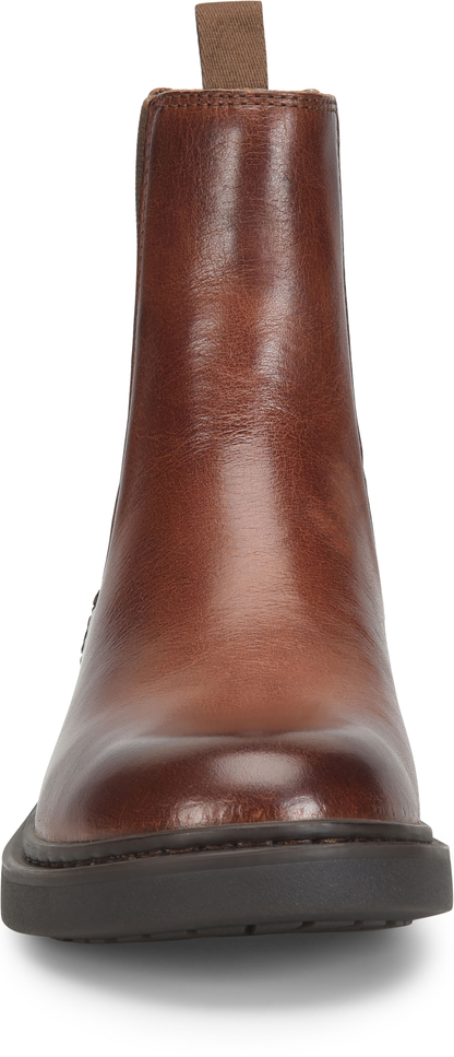 Britte - Brown by BORN in polished brown leather with a rounded boot toe