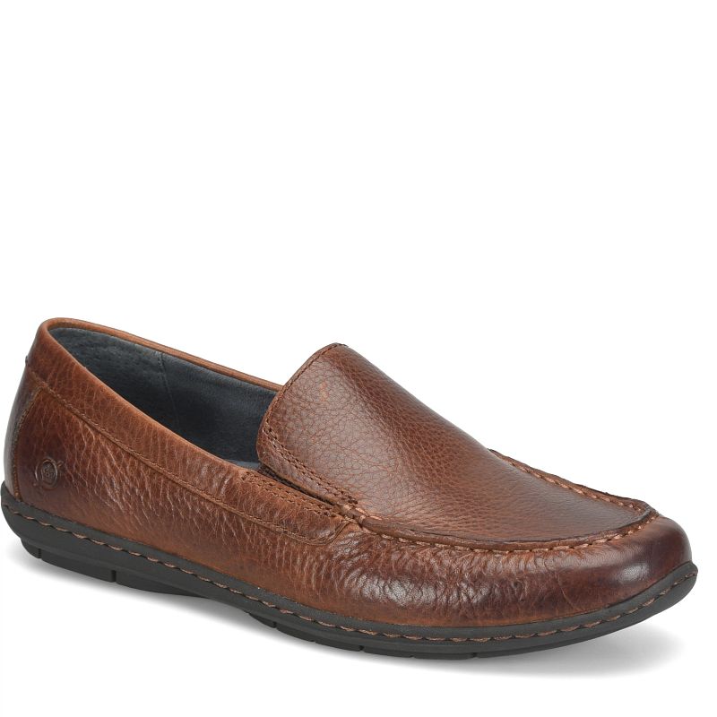 Weston brown moc toe slip-on men's shoe in soft Italian leather by BORN at HCO