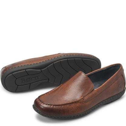 Weston brown moc toe slip-on men's shoe in soft Italian leather by BORN at HCO FBG
