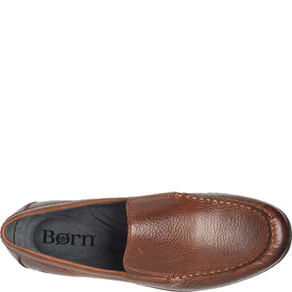 Weston brown moc toe slip-on in soft Italian leather by BORN from Fredericksburg TX HCO