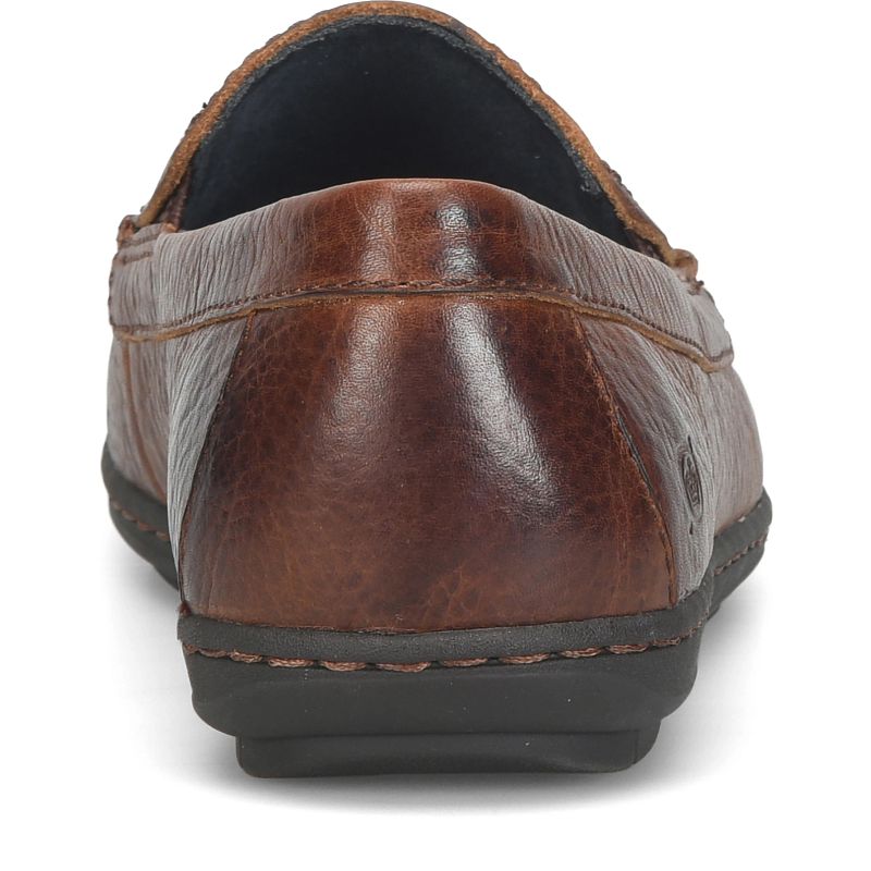 Weston brown moc toe slip-on in soft Italian leather by BORN at HCO Fredericksburg Texas