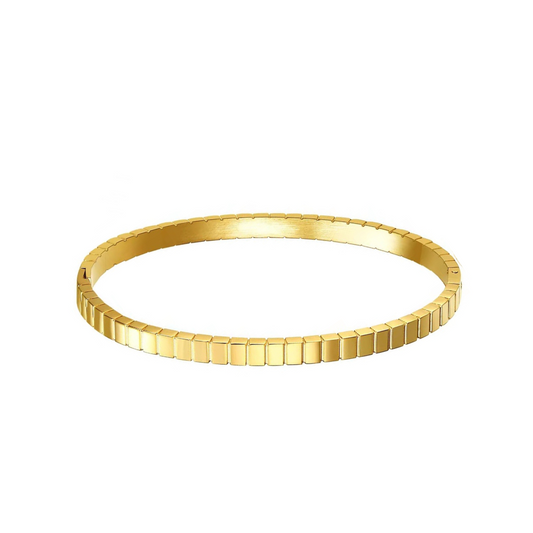Rectangular Repeat Bangle in gold plating, ACCESSORY CONCIERGE, Women's Jewelry HCO Fredericksburg TX