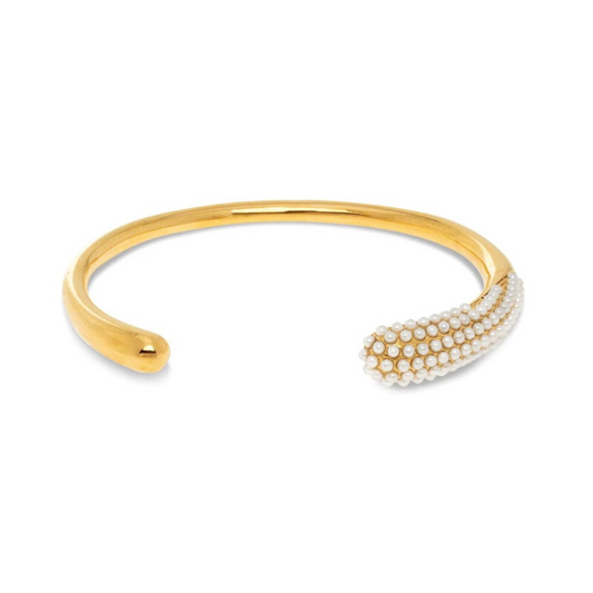 Pearl Tip Gathering Cuff in gold with clustered pearls, ACCESSORY CONCIERGE, Women's Jewelry, HCO
