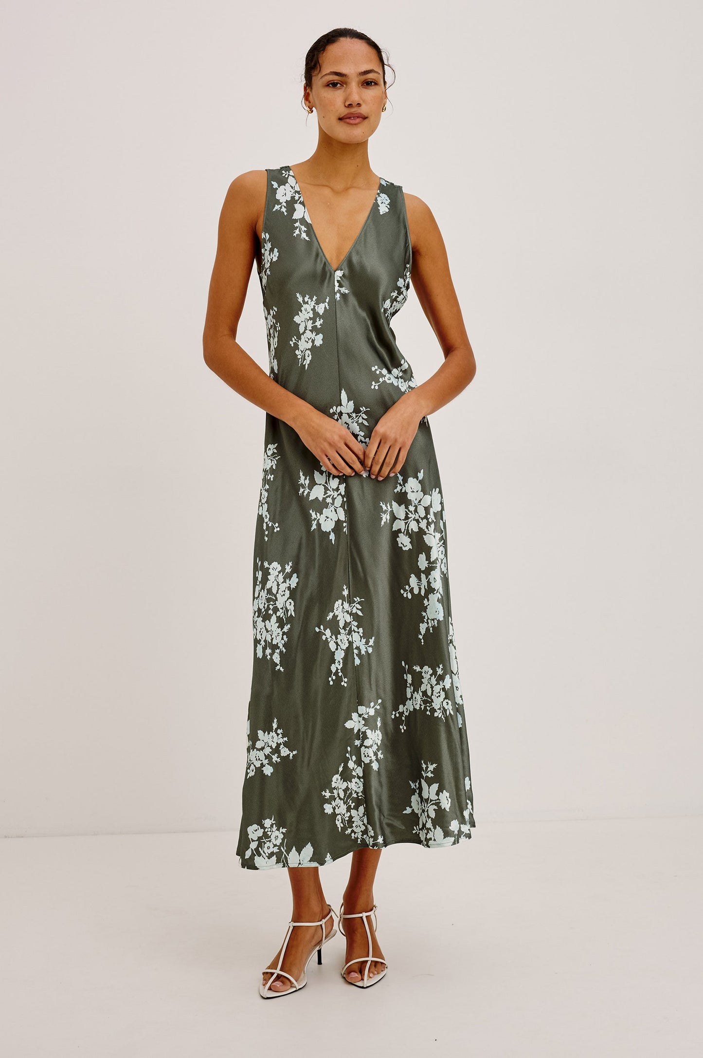 Camellia - Lace Floral green floral midi dress with deep V-neck by RAILS from Women's Arrivals