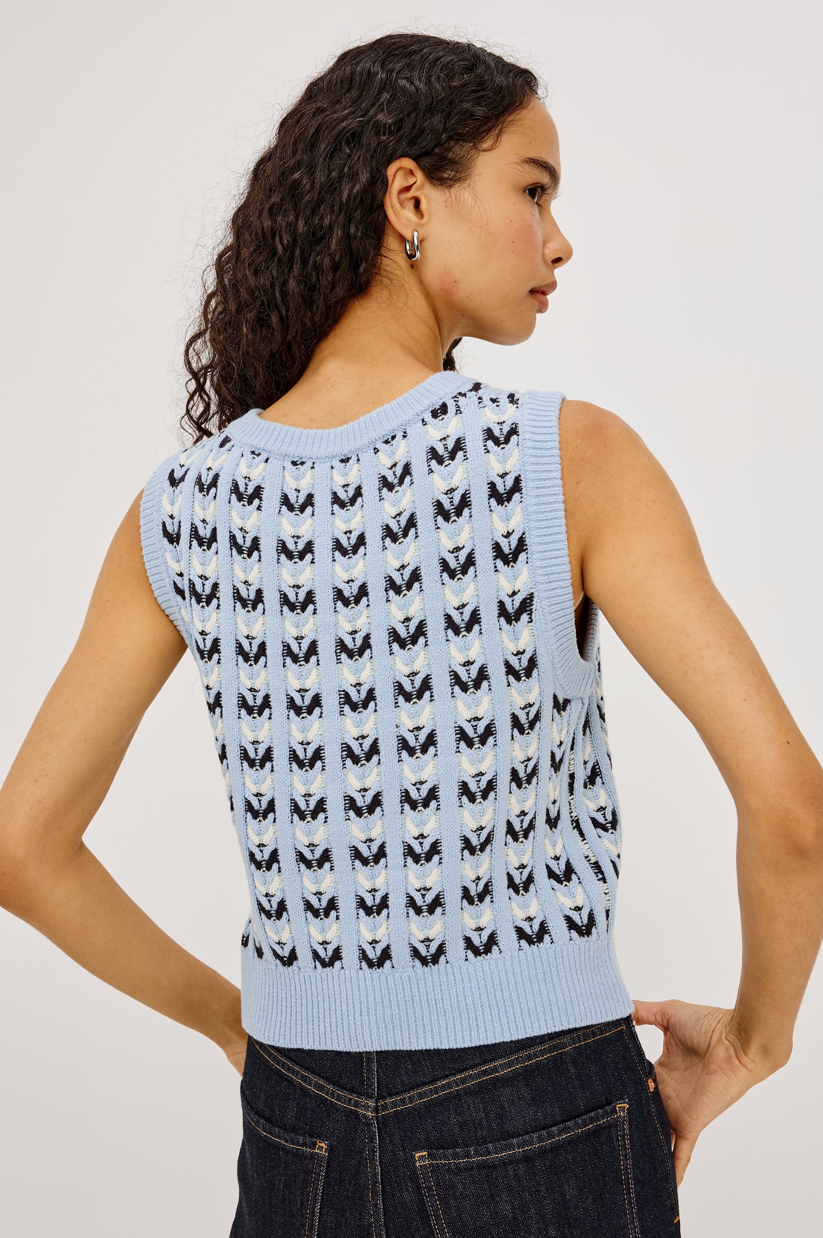 Chance - Sky Blue sleeveless cable knit vest by RAILS from Women's Vests and Women's Arrivals