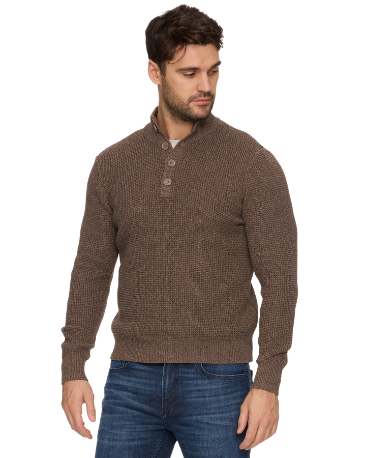 DENVER 1/4 COOLING BUTTON MOCK NECK SWEATER